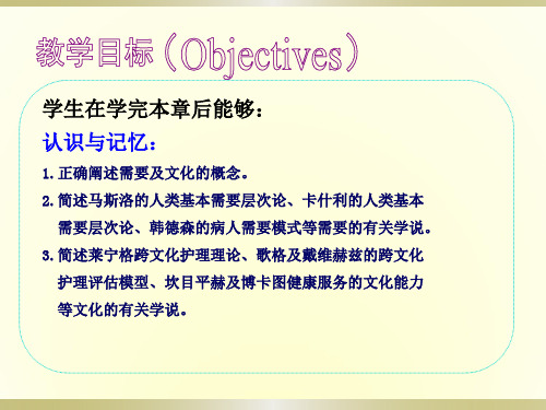 护理学导论@第3章 需要与文化