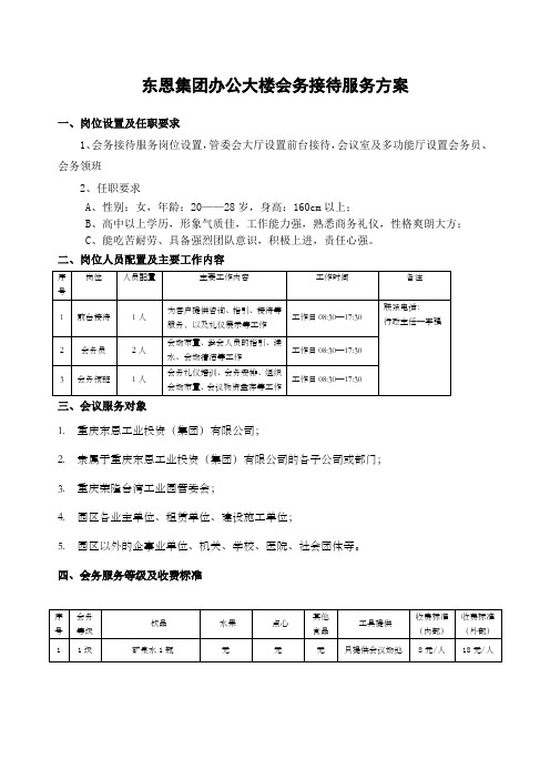 办公大楼会务接待服务方案