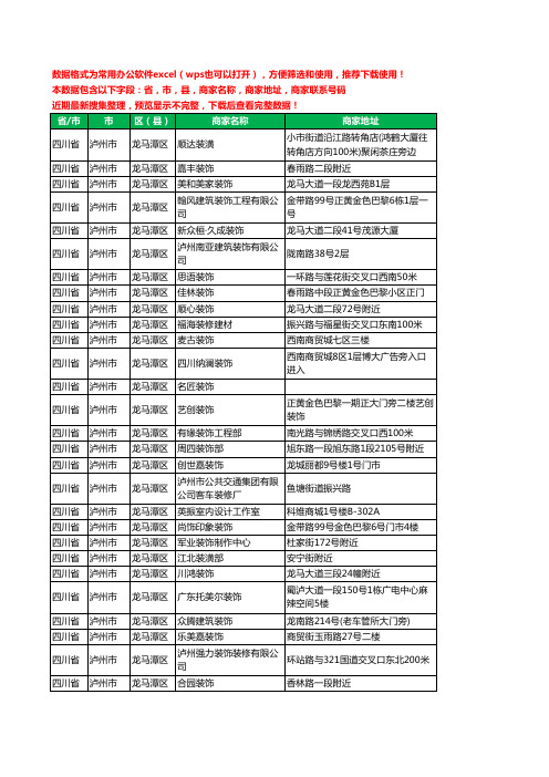 新版四川省泸州市龙马潭区装修公司工商企业公司名录名单黄页大全124家