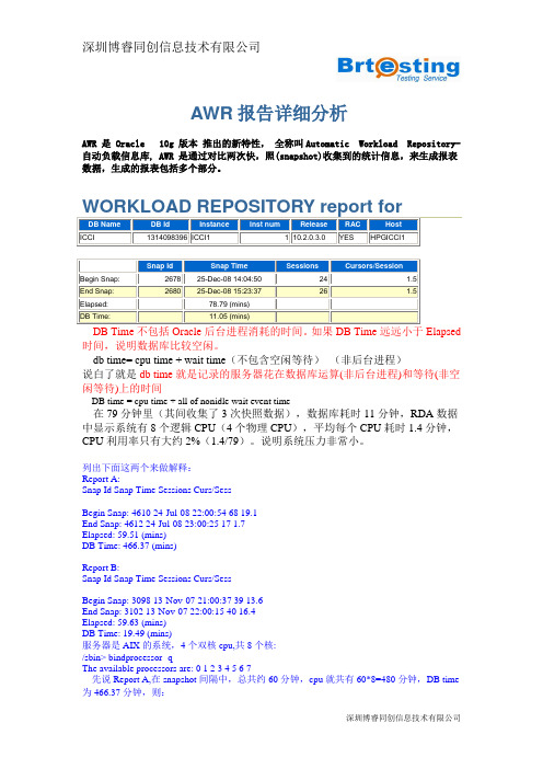 最详尽的AWR报告详细分析