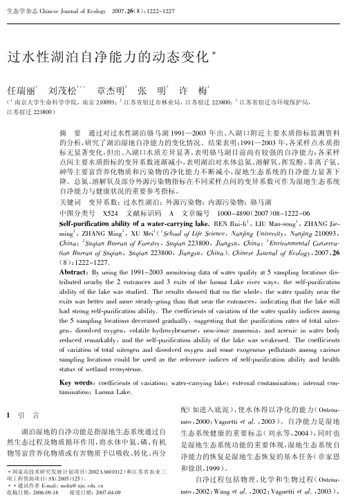 过水性湖泊
