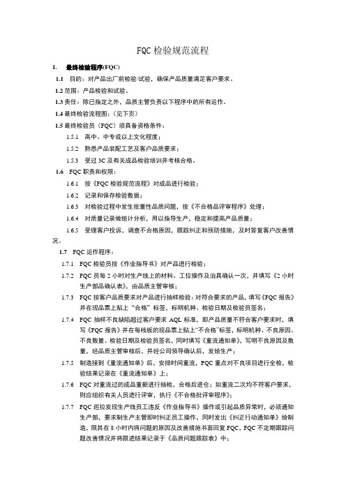 FQC检验规范
