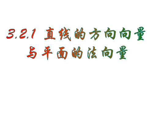 直线的方向向量与法向量