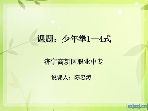 少年拳说课稿