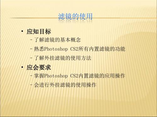 2019-2020年人教统编Photoshop教程--如何使用滤镜幻灯片