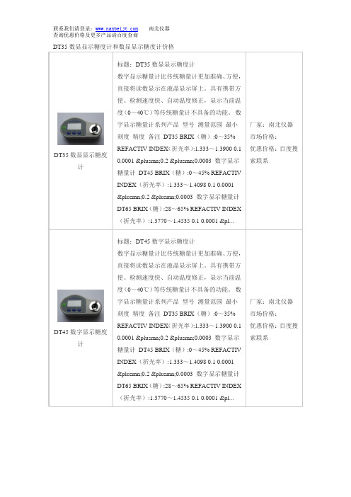 DT35数显显示糖度计和数显显示糖度计价格
