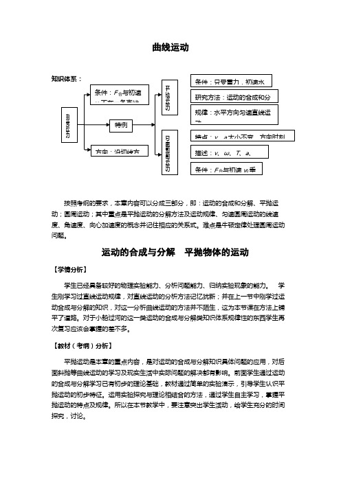 运动的合成与分解,平抛圆周运动