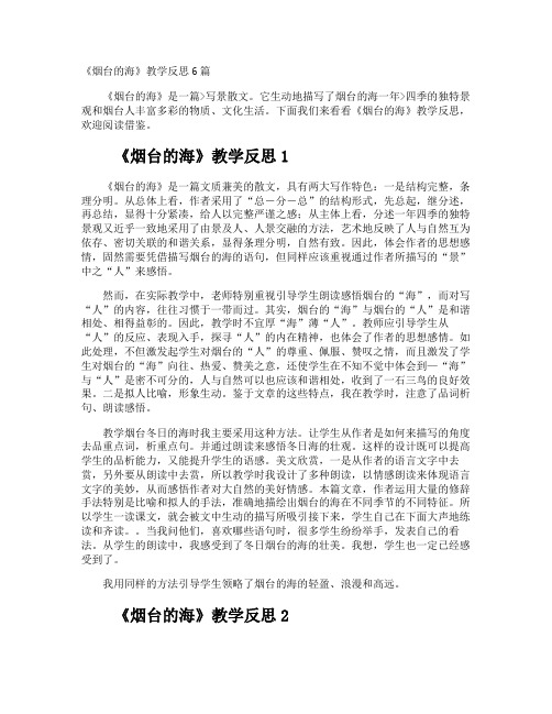 《烟台的海》教学反思