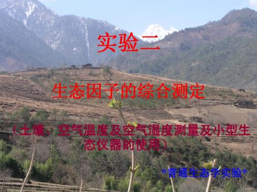 实验二+生态因子的综合测定