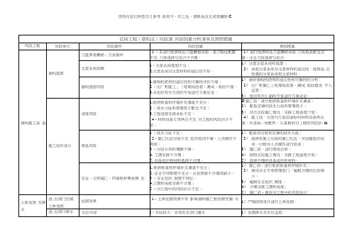 盾构区间风险管控方案样本