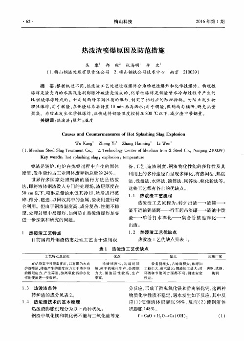 热泼渣喷爆原因及防范措施