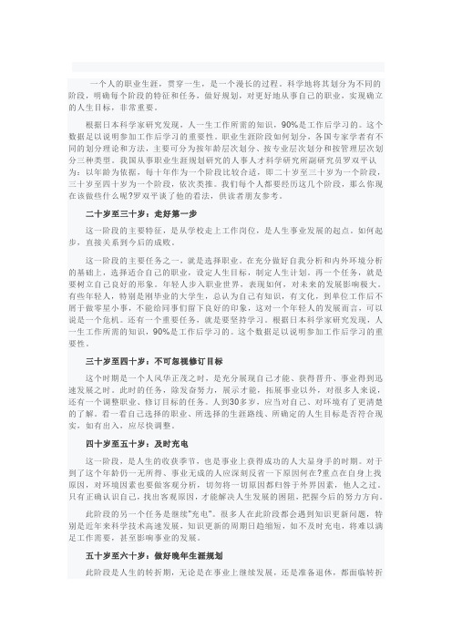 一个人20至60岁的职业生涯