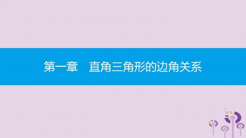 九年级数学下册 第一章 直角三角形的边角关系 1.1 锐