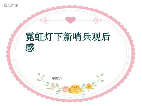 初二作文《霓虹灯下新哨兵观后感》800字(共10页PPT)