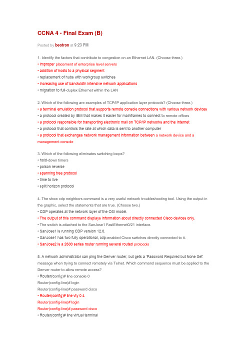 CCNA 4 - Final Exam (B)
