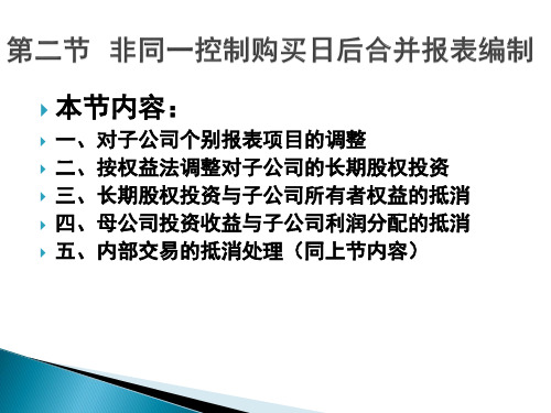 第3章 并购日后合并财务报表编制(2)