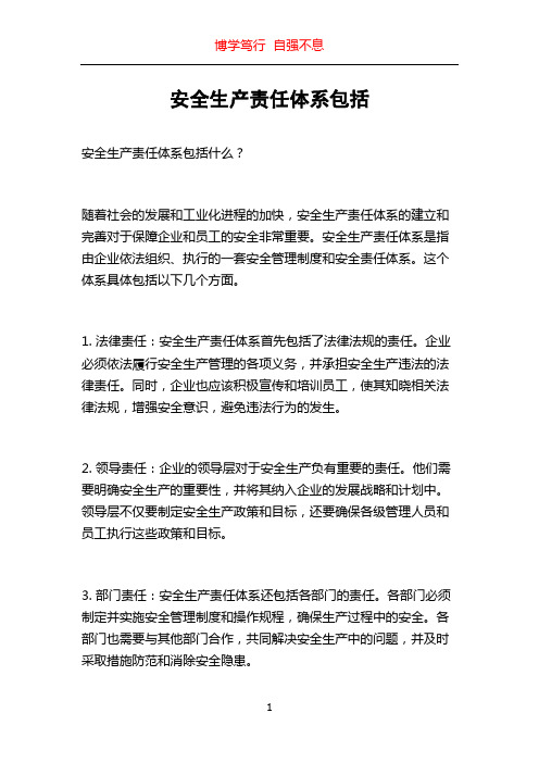 安全生产责任体系包括