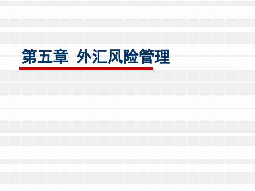 东北师范大学金融专业精品课件 第五章_外汇风险管理