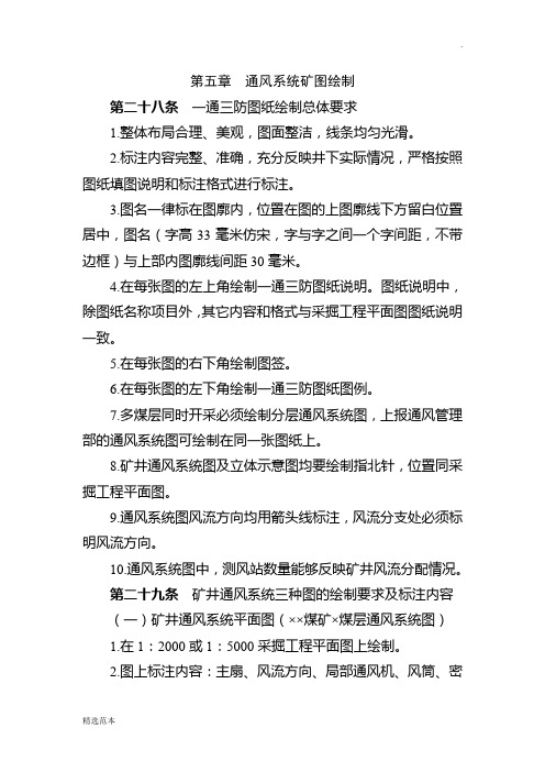 通风系统矿图绘制规范