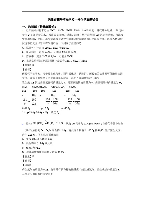 天津市耀华滨海学校中考化学真题试卷