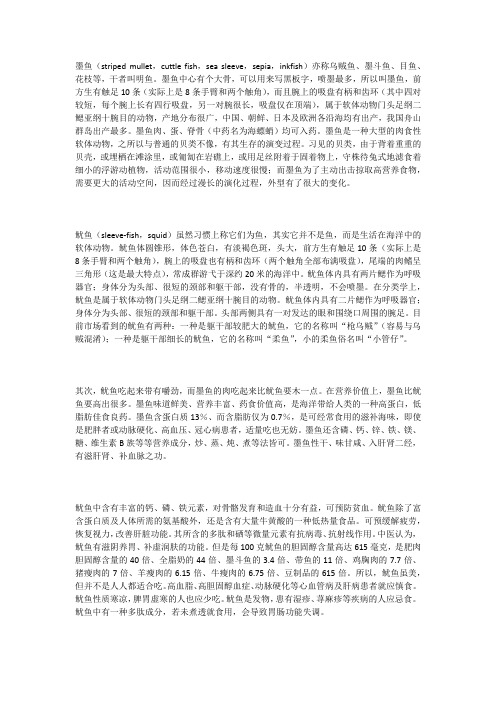 鱿鱼和乌贼的区别