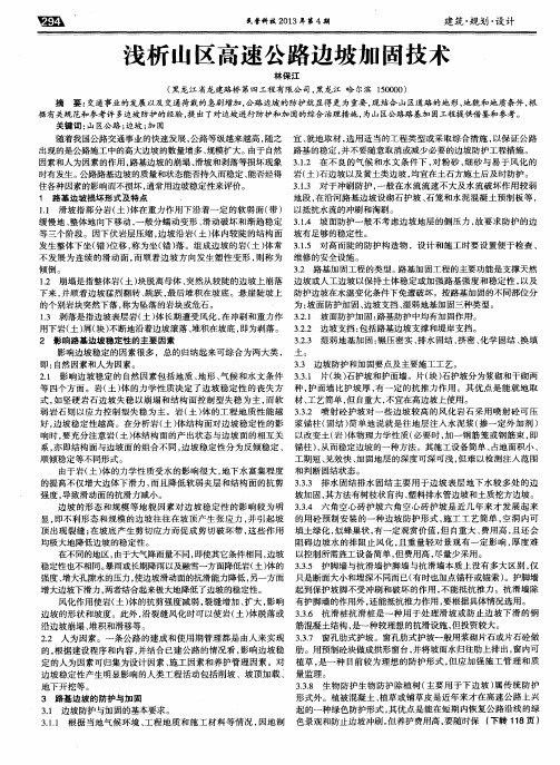 浅析山区高速公路边坡加固技术