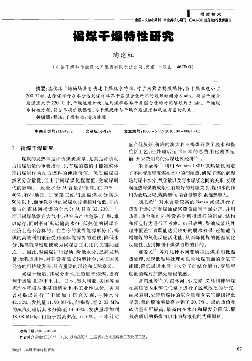 褐煤干燥特性研究