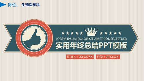 生殖医学科岗位实用年终总结PPT模版