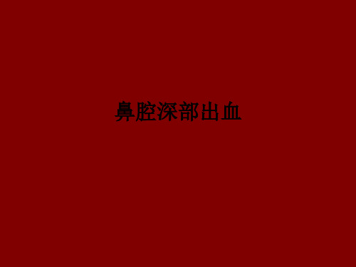 鼻腔深部出血ppt课件