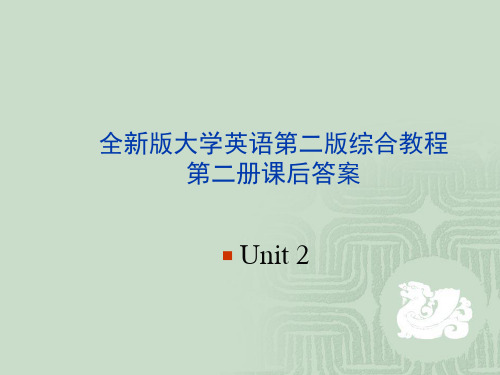 全新版大学英语第二版综合教程课后答案unit