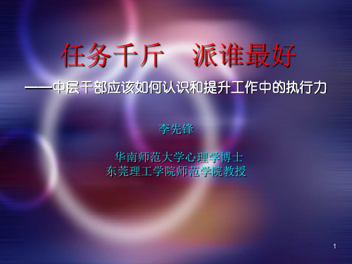 中层干部应该如何认识和提升工作中的执行力ppt课件