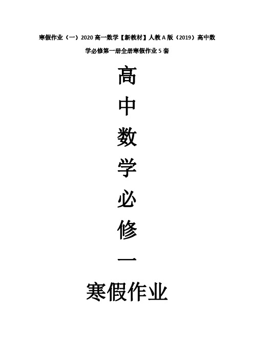 寒假作业(一)2020 高一数学新教材人教 A 版(2019)必修第一册全册寒假作业 5 套