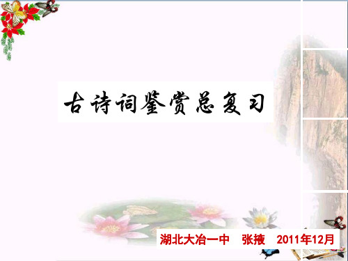 高考古诗词鉴赏总复习 PPT优秀课件