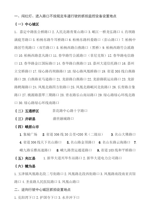 乐山地区测速点