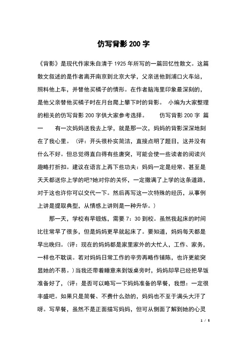 仿写背影200字