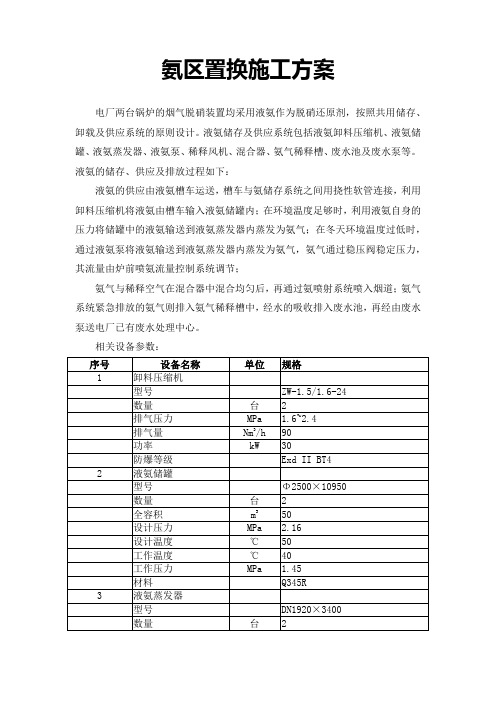 氨区置换施工方案