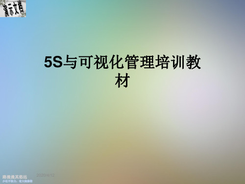 5S与可视化管理培训教材