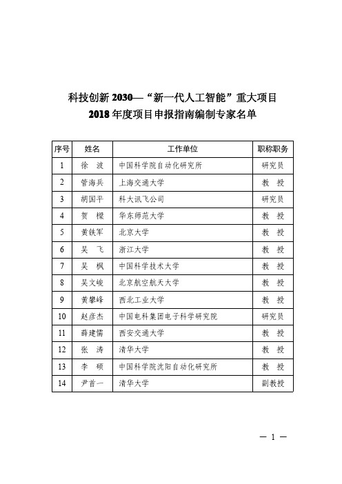 科技创新20302030新一代人工智能重大项目