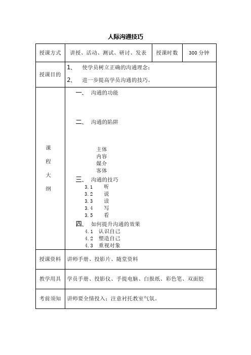 人际沟通技巧讲师手册