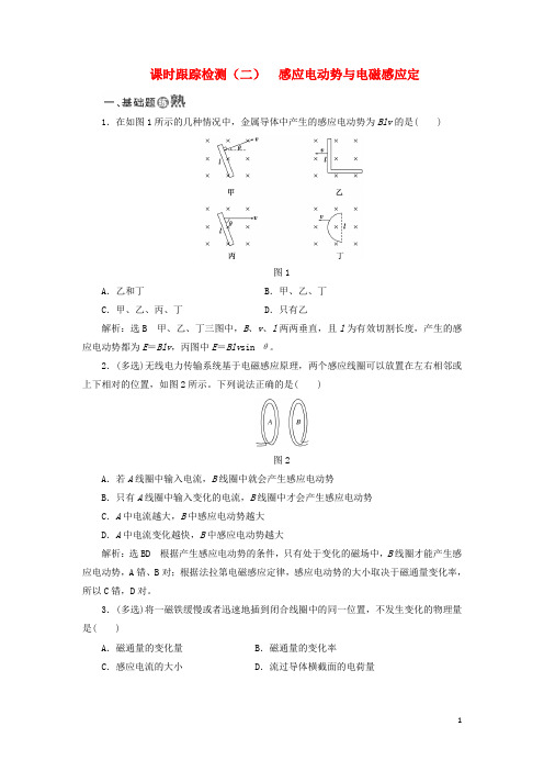 18学年高中物理课时跟踪检测二感应电动势与电磁感应定鲁科版3_2180129349