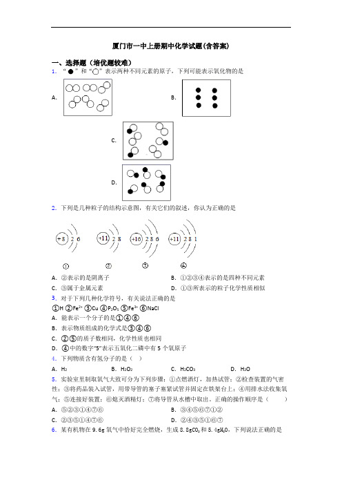 厦门市一中上册期中化学试题(含答案)