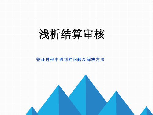 浅析结算审计签证过程中遇到的问题及解决方法