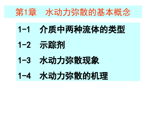 第1章 水动力弥散的基本概念