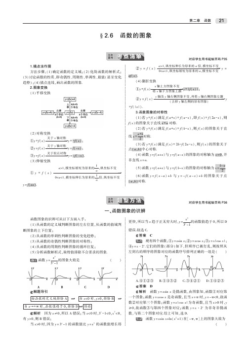 2020届高考数学一轮复习第二章函数2.6函数的图象教师用书(PDF,含解析)