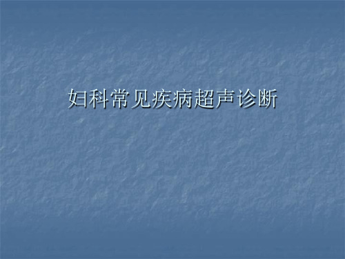 妇科疾病超声PPT课件