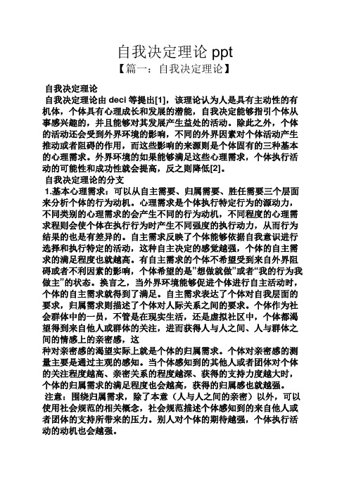 自我决定理论ppt