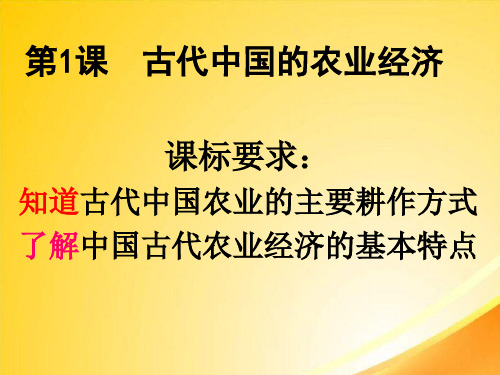 古代中国的农业经济ppt20 人民版