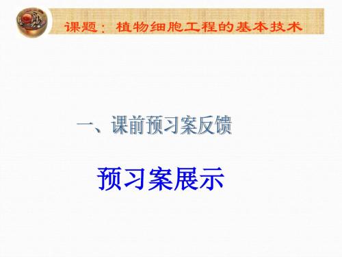 人教版高中生物选修3-现代生物科技专题：2.1.1 植物细胞工程的基本技术