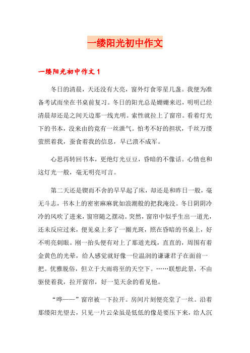 一缕阳光初中作文