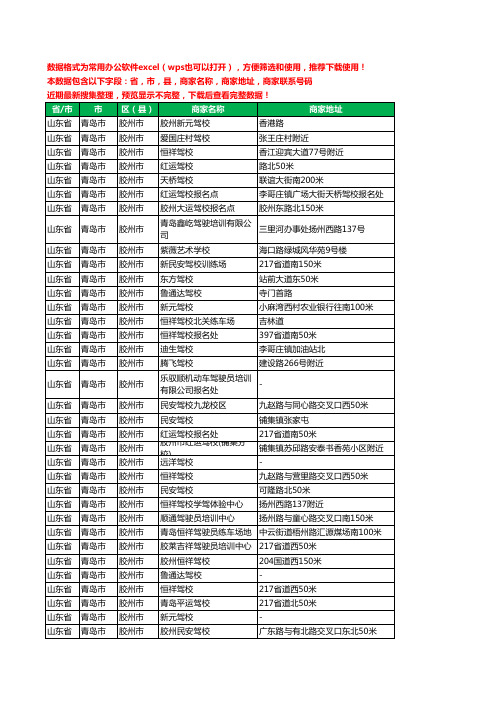 2020新版山东省青岛市胶州市驾校培训工商企业公司商家名录名单联系电话号码地址大全129家